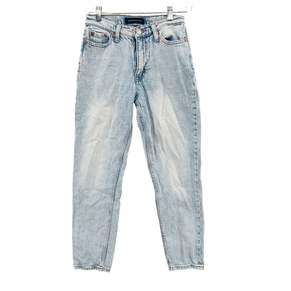Aeropostale High Waisted Mom‎ Jeans Size 00R Light Blue 90s Retro Y2K